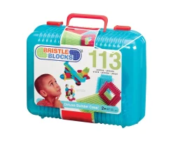 Ken Black 113 Piece Bristle Blocks Case| Preschool & Electronic Learning