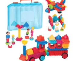 Ken Black 113 Piece Bristle Blocks Case| Preschool & Electronic Learning
