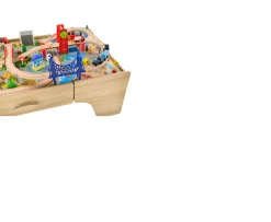 Ken Black 100 Piece Wooden Train Set & Table| Wooden Toys|Preschool & Electronic Learning