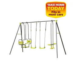 Ken Black 4 Unit Metal Swing Set| Swings & Slides