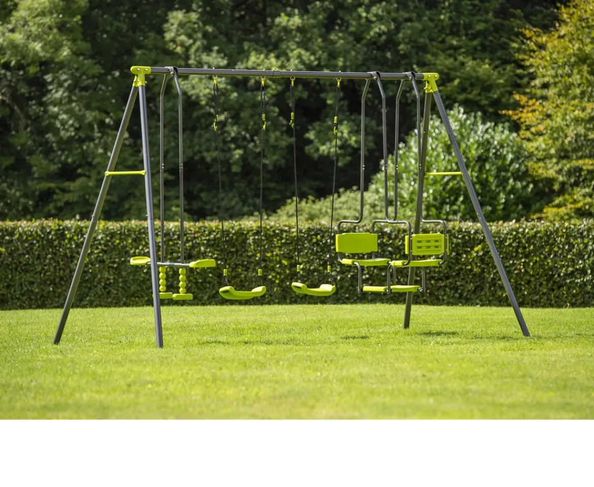 Ken Black 4 Unit Metal Swing Set| Swings & Slides
