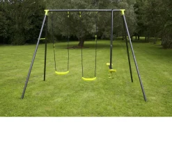 Ken Black Apatou 3 Unit Metal Swing Set| Swings & Slides