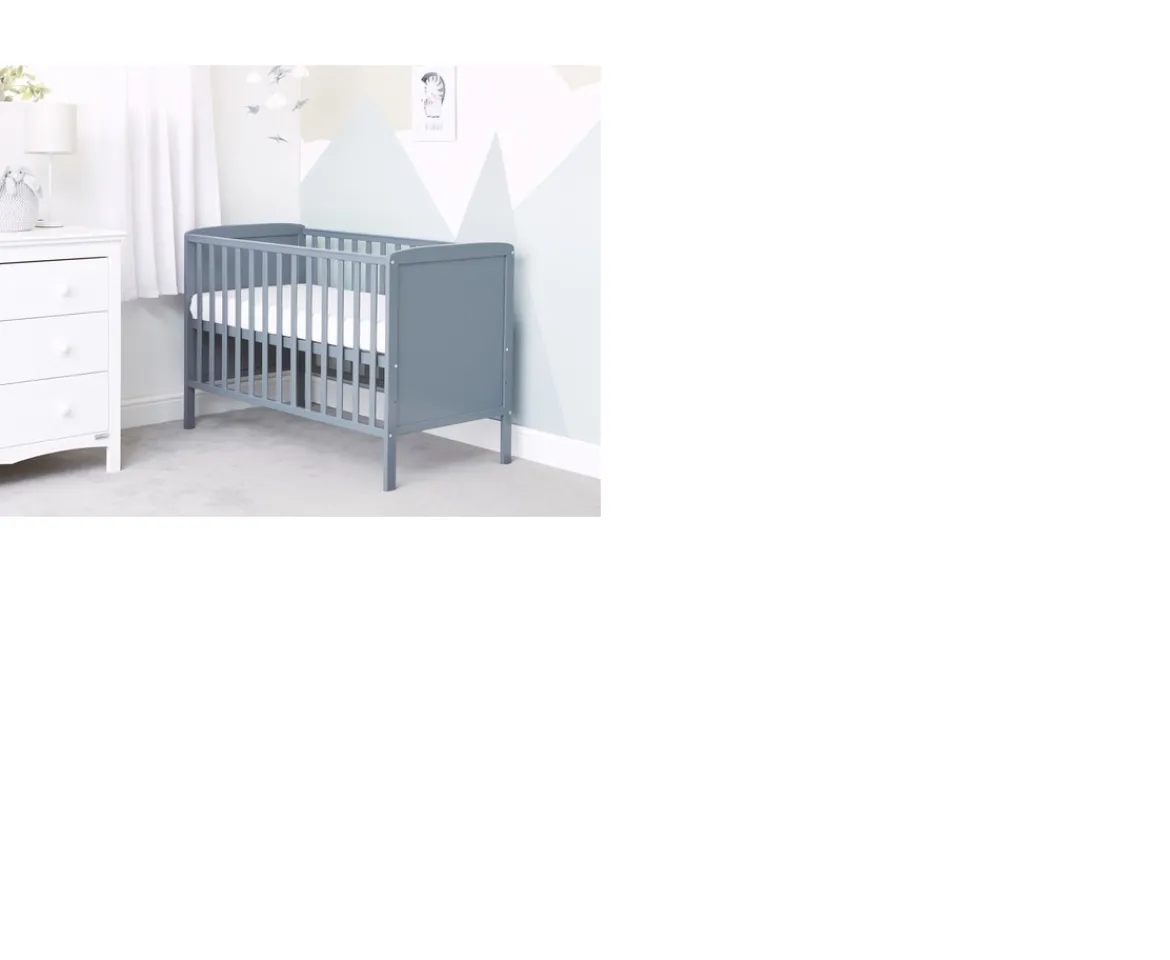 Ken Black Baby Elegance Elle Cot Grey| Nursery Furniture & Bedding