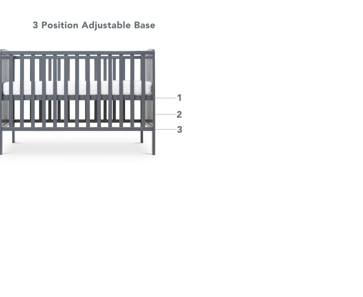 Ken Black Baby Elegance Elle Cot Grey| Nursery Furniture & Bedding