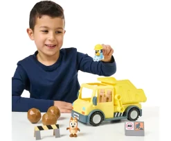 Ken Black Bluey's Dump Truck With Exclusive Hard-Hat Bluey and Muddy Bingo Figures| Preschool & Electronic Learning