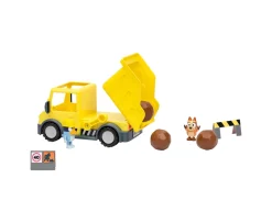 Ken Black Bluey's Dump Truck With Exclusive Hard-Hat Bluey and Muddy Bingo Figures| Preschool & Electronic Learning
