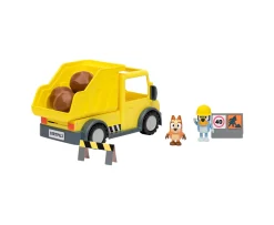 Ken Black Bluey's Dump Truck With Exclusive Hard-Hat Bluey and Muddy Bingo Figures| Preschool & Electronic Learning