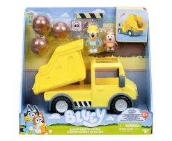 Ken Black Bluey's Dump Truck With Exclusive Hard-Hat Bluey and Muddy Bingo Figures| Preschool & Electronic Learning