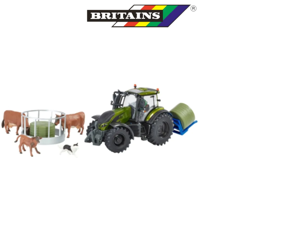 Ken Black Britain’s Metallic Olive Green 1:32 Valtra Playset| Farm Model Vehicles & Playsets