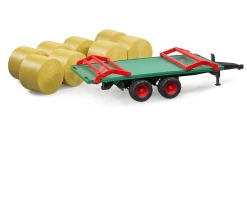 Ken Black Bruder 1:16 Bale Trailer with Bales| Bruder|Farm Model Vehicles & Playsets