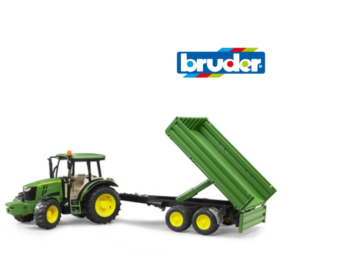 Ken Black Bruder 1:16 John Deere 5115M Tractor with Tipping Trailer| Bruder|Farm Model Vehicles & Playsets