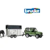 Ken Black Bruder 1:16 Land Rover with Horse Trailer| Bruder|Farm Model Vehicles & Playsets