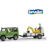 Ken Black Bruder 1:16 Landrover with Trailer & JCB Excavator| Bruder|Farm Model Vehicles & Playsets