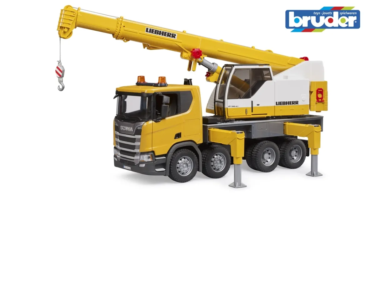 Ken Black Bruder Light and Sound Scania Super 560R Liebherr Crane Truck Toy| Bruder|Farm Model Vehicles & Playsets