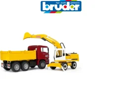 Ken Black Bruder MAN TGA Truck W/Excavator| Bruder|Farm Model Vehicles & Playsets
