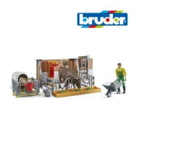 Ken Black Bworld Cow & Calf Barn With Farmer| Bruder|Farm Model Vehicles & Playsets