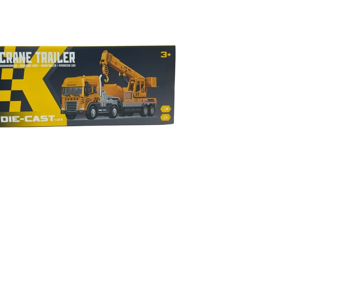 Ken Black Diecast Crane and Trailer with Lights and Sounds| Building & Vehicle Toys