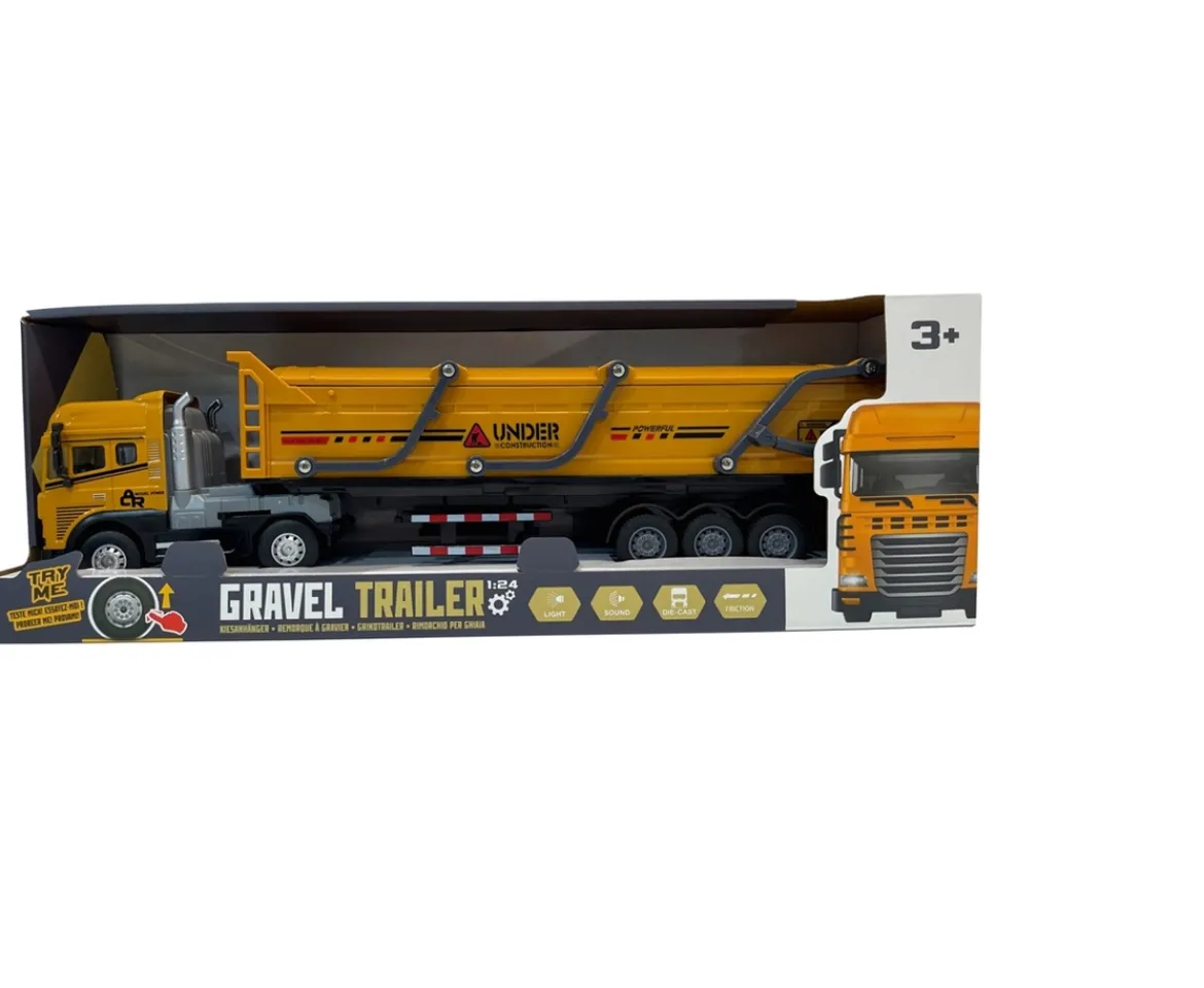 Ken Black Diecast Gravel Trailer with Lights and Sounds| Building & Vehicle Toys