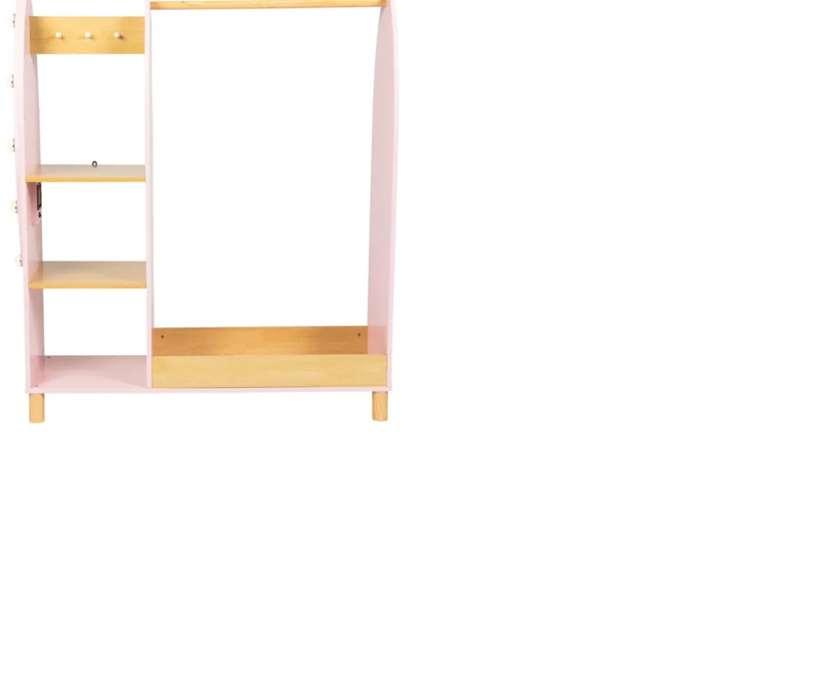 Ken Black Dimples Wooden Dress Up Rack with Light-Up Mirror| Wooden Toys|Dolls & Dollhouses