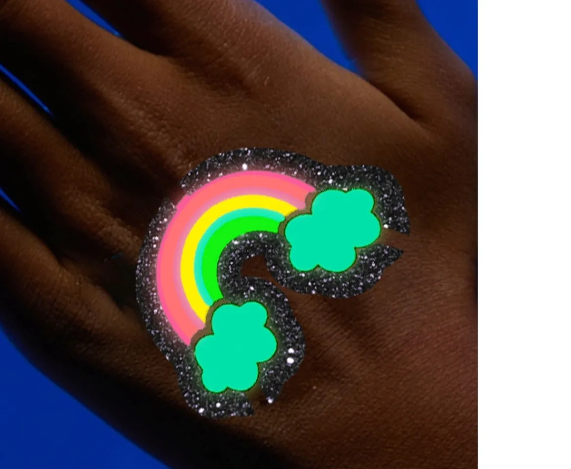 Ken Black FabLab Glow in the Dark Glitter Tattoos| Art & Crafts