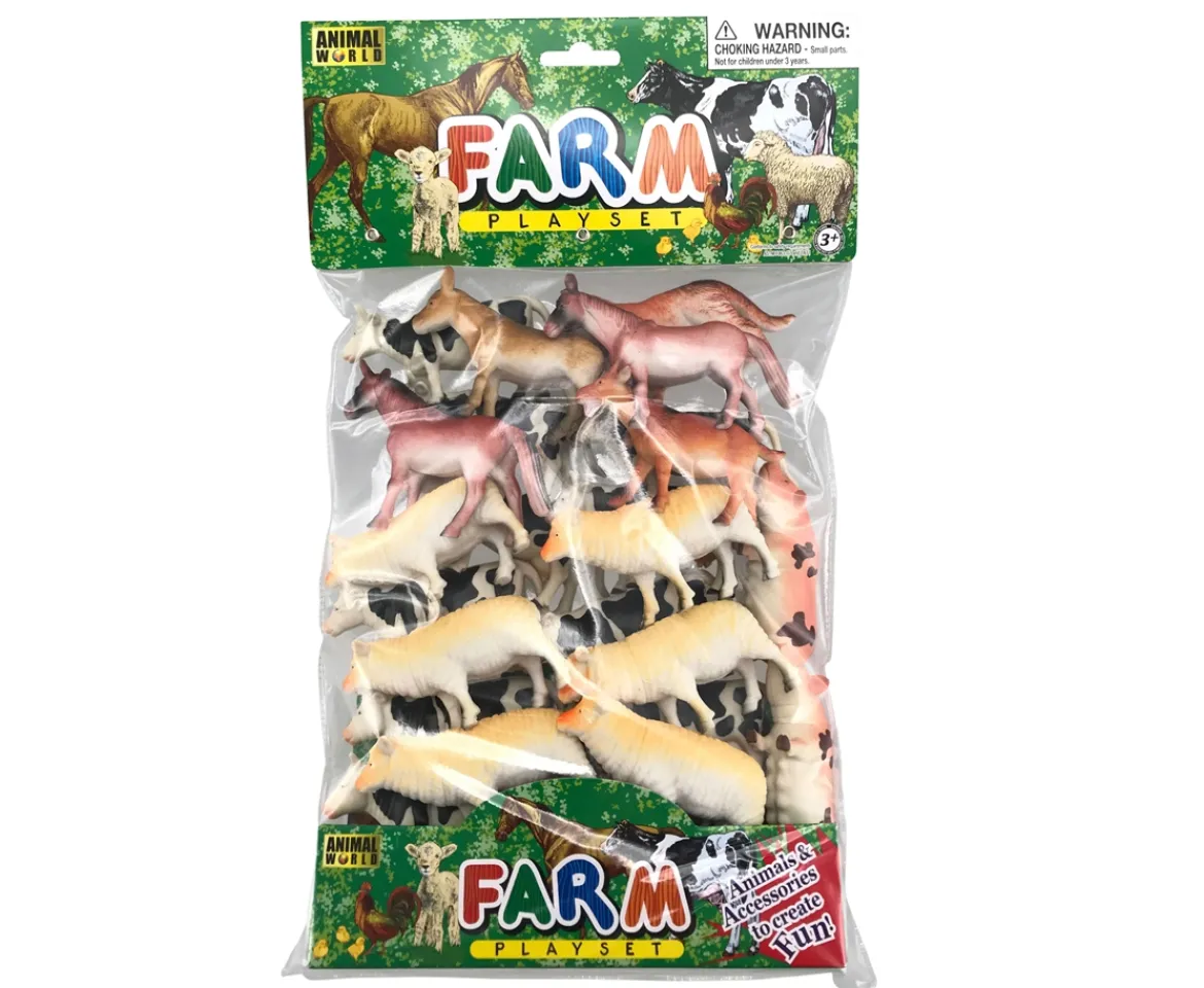 Ken Black Farm Animals 24 Piece Set| Farm Model Vehicles & Playsets|Action Figures & Playsets