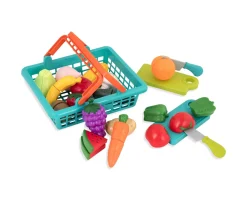 Ken Black Farmers' Market Produce Basket - Fabric Fastener Food Playset| Imaginative Play