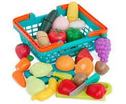Ken Black Farmers' Market Produce Basket - Fabric Fastener Food Playset| Imaginative Play