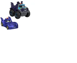 Ken Black Fisher-Price DC Batwheels Light-Up 1:55 Scale Toy Cars, Bam The Batmobile & Buff| Building & Vehicle Toys