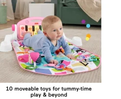 Ken Black Fisher-Price Glow and Grow Kick & Play Piano Gym Pink| Baby Play|Preschool & Electronic Learning