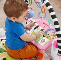 Ken Black Fisher-Price Glow and Grow Kick & Play Piano Gym Pink| Baby Play|Preschool & Electronic Learning