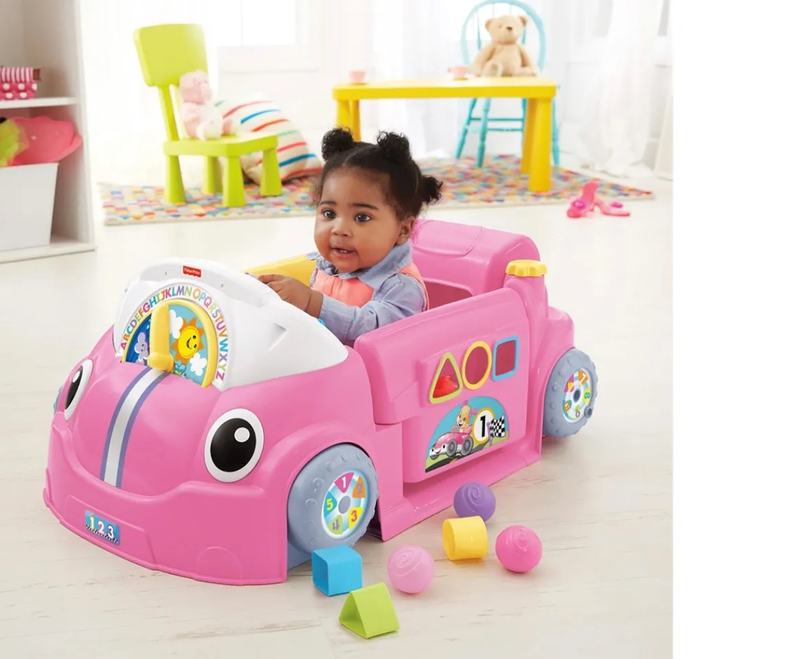 Ken Black Fisher-Price Laugh & Learn Crawl Around Learning Car - Pink| Preschool & Electronic Learning