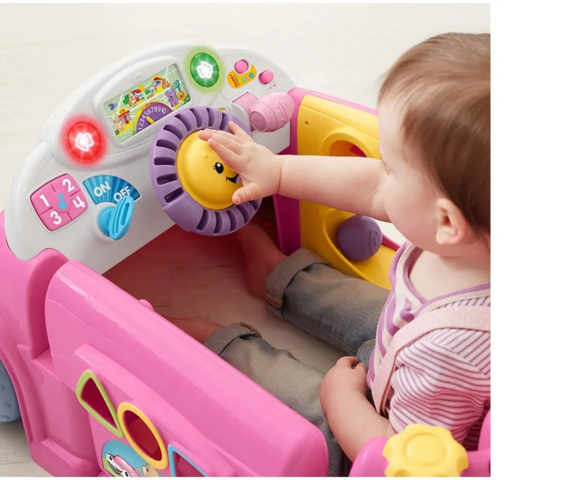Ken Black Fisher-Price Laugh & Learn Crawl Around Learning Car - Pink| Preschool & Electronic Learning