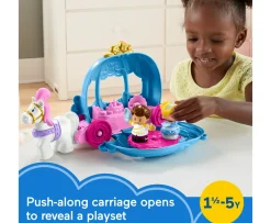 Ken Black Fisher-Price Little People Disney Princess Cinderella's Dancing Carriage Set| Preschool & Electronic Learning
