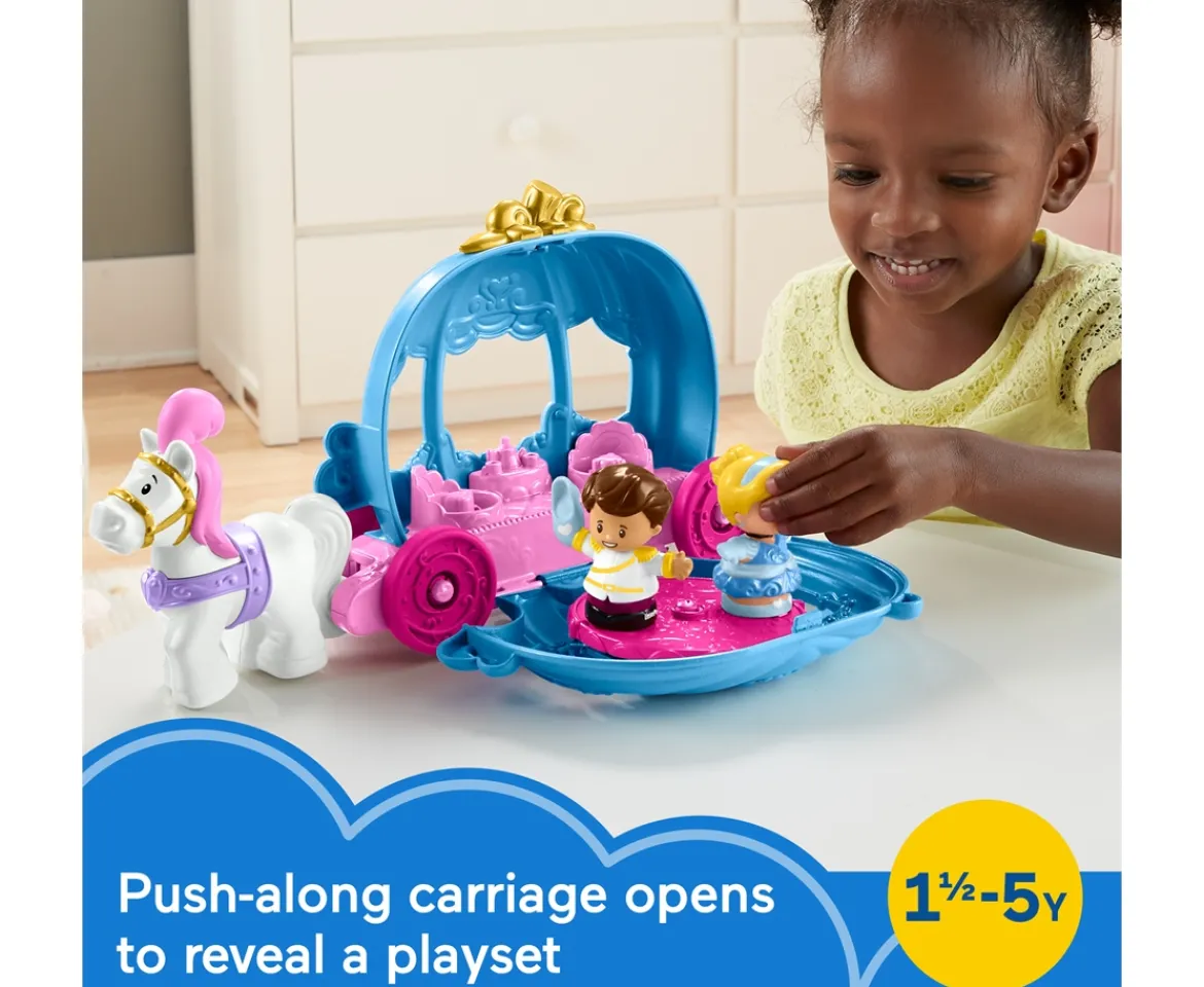 Ken Black Fisher-Price Little People Disney Princess Cinderella's Dancing Carriage Set| Preschool & Electronic Learning