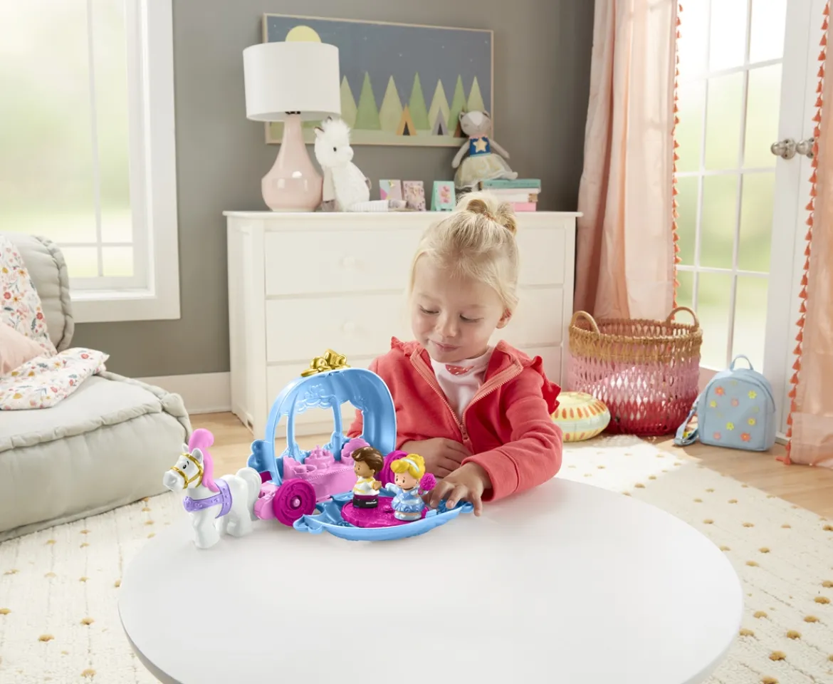 Ken Black Fisher-Price Little People Disney Princess Cinderella's Dancing Carriage Set| Preschool & Electronic Learning