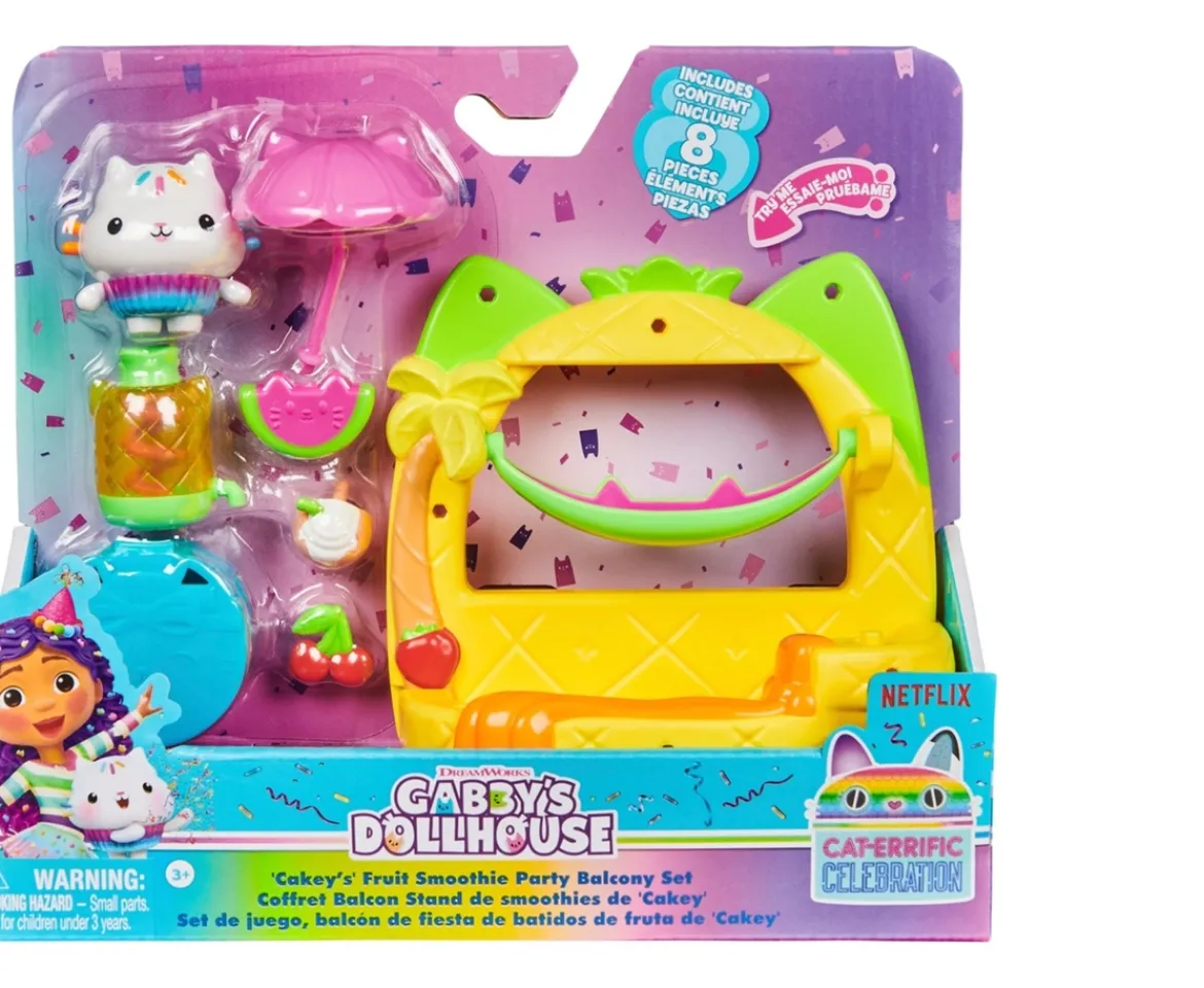 Ken Black Gabby's Dollhouse Cakey's Fruit Smoothie Balcony Playset| Preschool & Electronic Learning