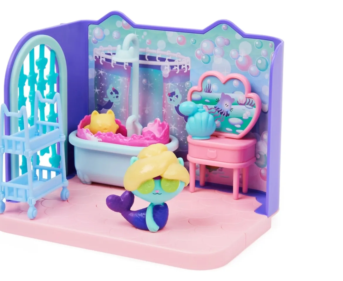 Ken Black Gabby’s Dollhouse Primp and Pamper Bathroom with Figure and Accessories| Preschool & Electronic Learning