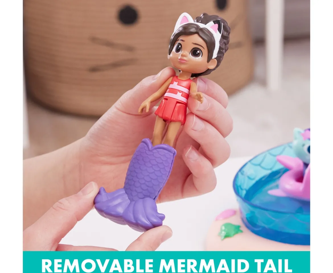 Ken Black Gabby’s Dollhouse, Purr-ific Pool Playset with Gabby and MerCat Figures| Preschool & Electronic Learning