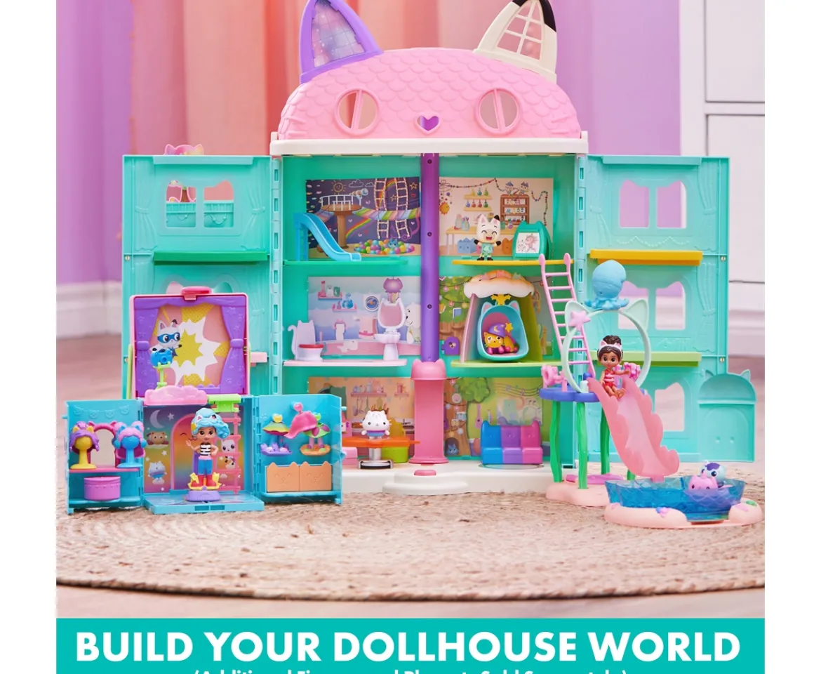 Ken Black Gabby’s Dollhouse, Purr-ific Pool Playset with Gabby and MerCat Figures| Preschool & Electronic Learning