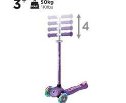 Ken Black Globber PRIMO PLUS LIGHTS Purple Scooter| Scooters