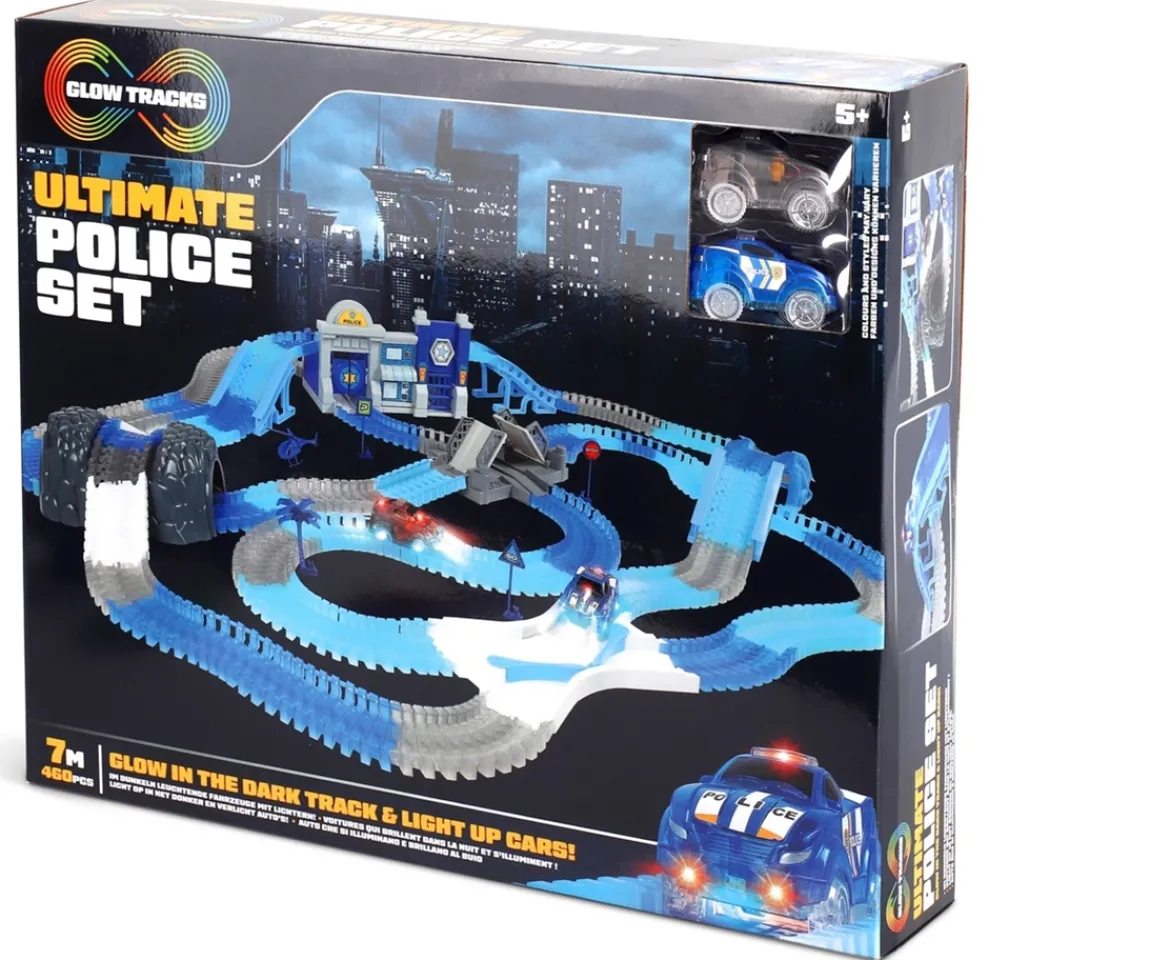 Ken Black Glow Tracks Ultimate Police Set| Building & Vehicle Toys