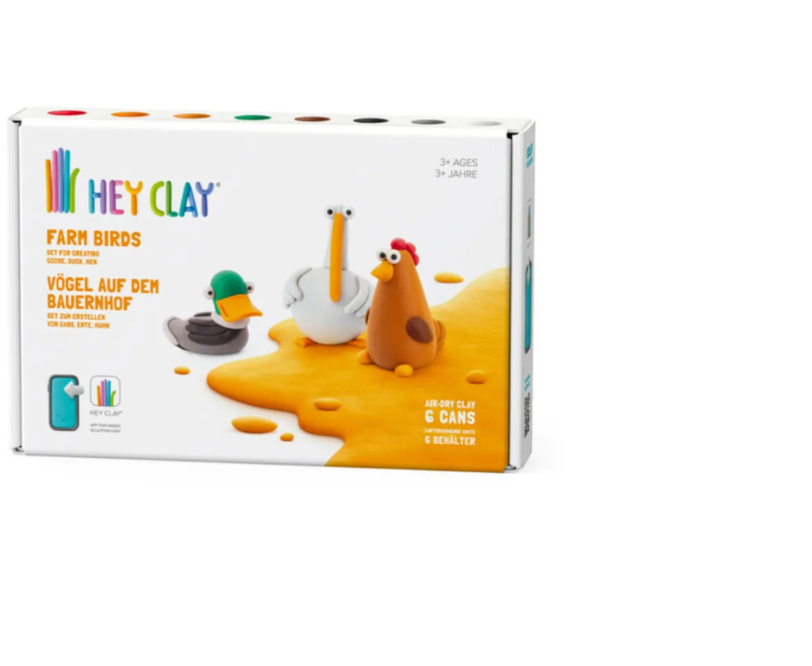 Ken Black Hey Clay Farm Birds 6 Can Set| Art & Crafts