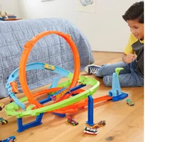 Ken Black Hot Wheels Action Loop Cyclone Challenge Track Set| Hot Wheels|Building & Vehicle Toys