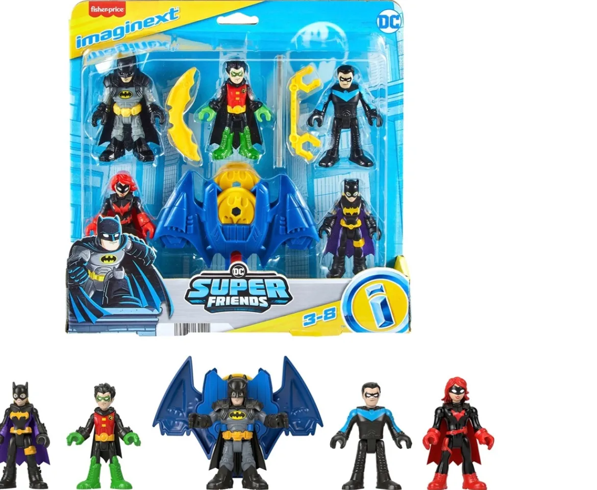 Ken Black Imaginext DC Super Friends Batman's Bat Family Figure 5 Pack| Preschool & Electronic Learning