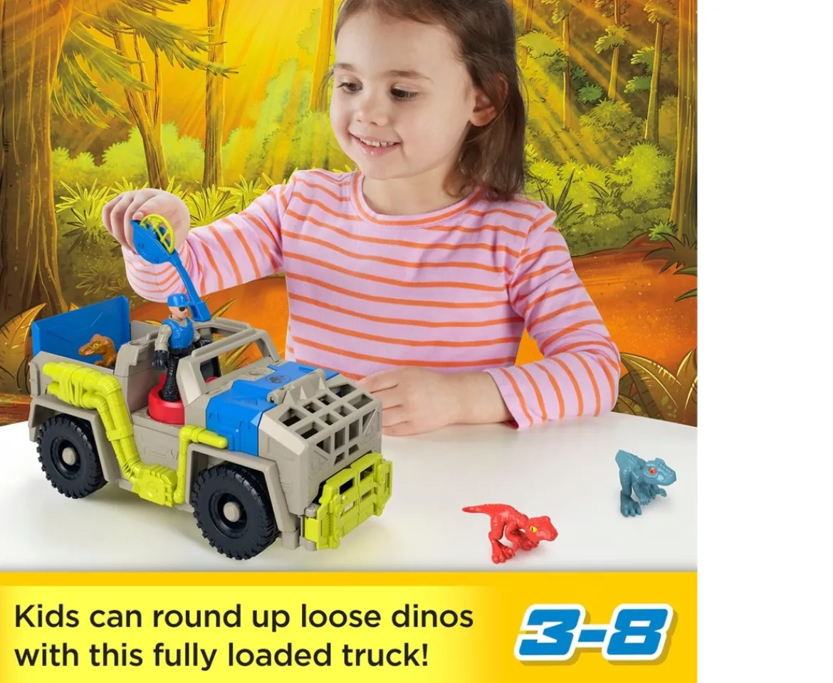Ken Black Imaginext Jurassic World Track & Transport Dinosaur Truck Playset| Preschool & Electronic Learning