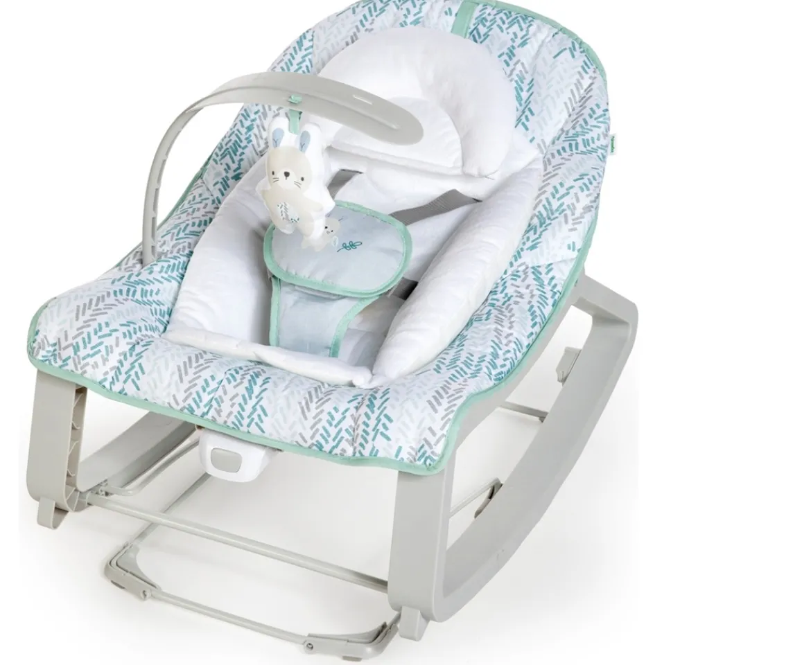 Ken Black Ingenuity Keep Cozy 3-in-1 Grow with Me Bounce & Rock Seat – Spruce| Baby Play