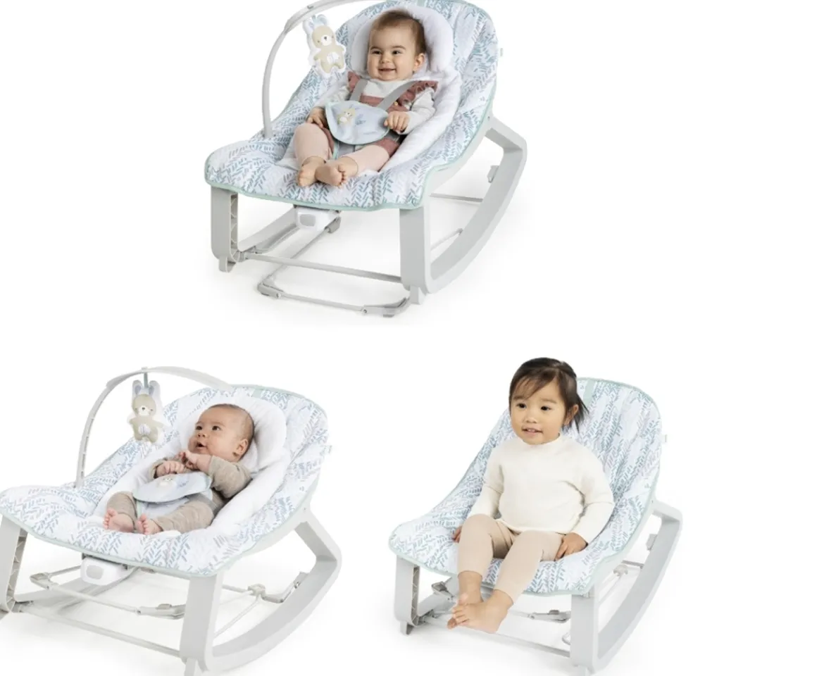 Ken Black Ingenuity Keep Cozy 3-in-1 Grow with Me Bounce & Rock Seat – Spruce| Baby Play