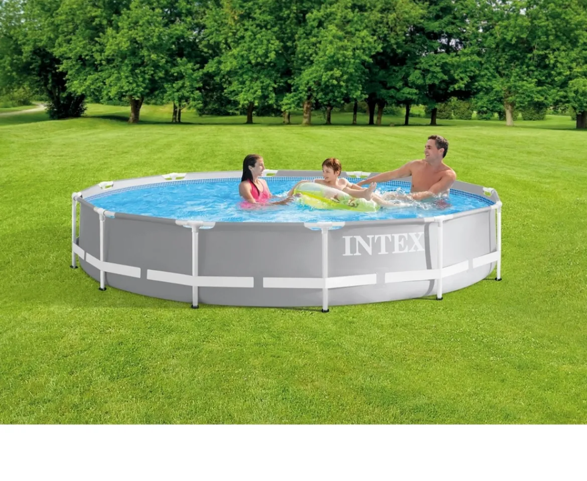 Ken Black Intex 12ft x 30inch Round Metal Frame Prism Swimming Pool| Pools & Sand Pits