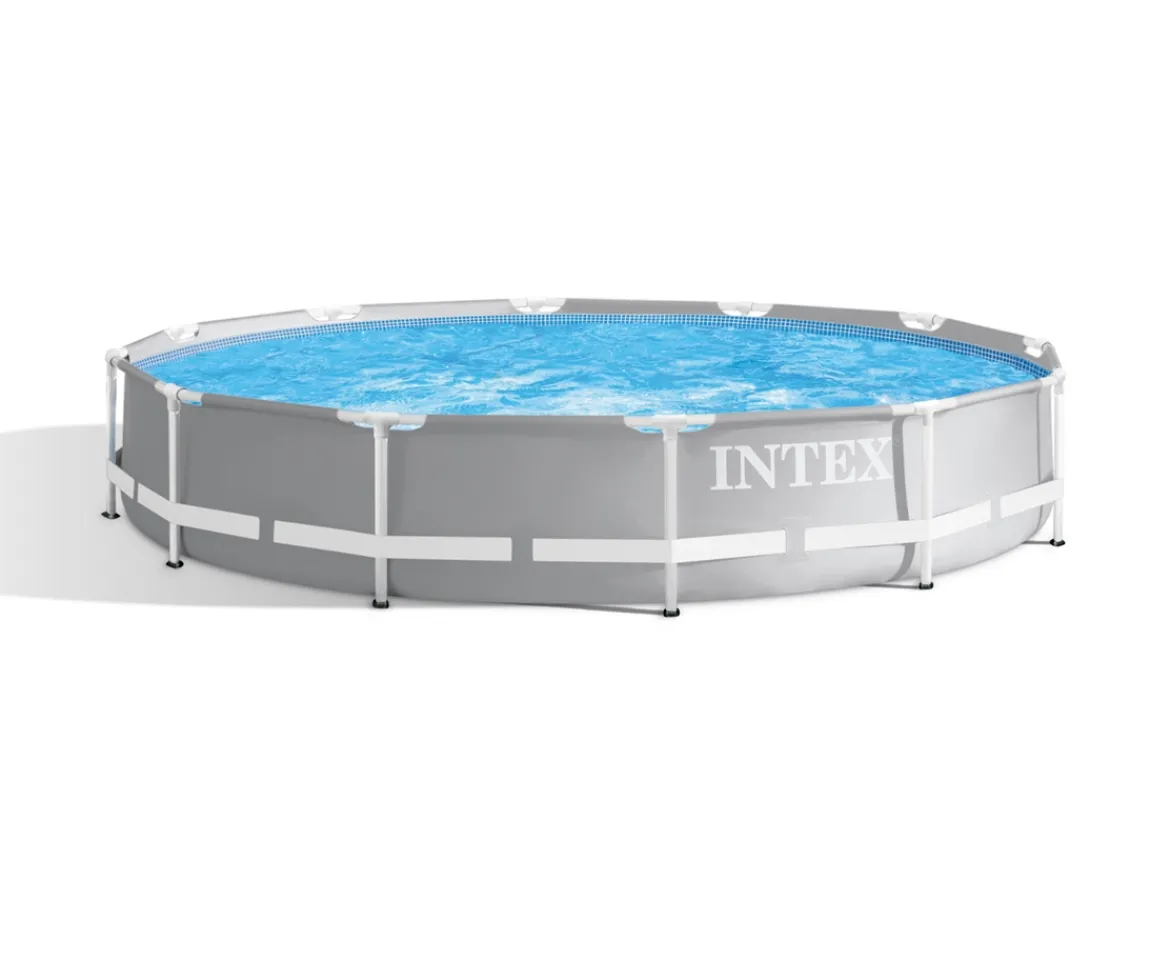 Ken Black Intex 12ft x 30inch Round Metal Frame Prism Swimming Pool| Pools & Sand Pits