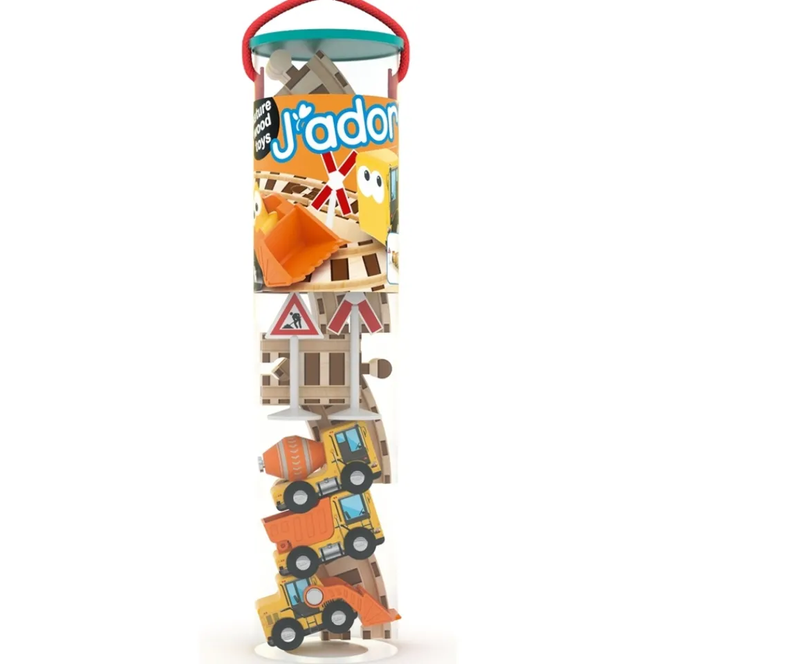 Ken Black J’adore Wooden Vehicle Toy Tube Assortment Set| Wooden Toys